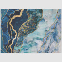 Decoupage Faux Finish Marble Effect Blue Gold
