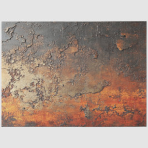 Decoupage Faux Rust Patina Copper Finish  Tissue Paper