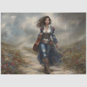 Decoupage Fields of Melody Country Singer  Tissue Paper