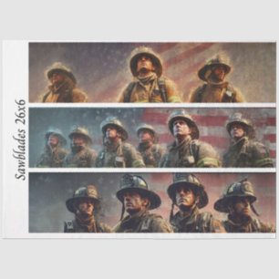 Decoupage Firefighter Tribute Handsaws Tissue Paper