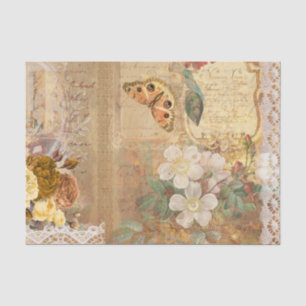 Decoupage Floral Botanical Vintage  Tissue Paper