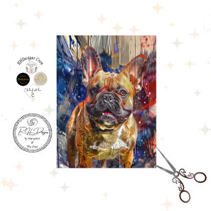 Decoupage French Bulldog Abstract Furniture Art Tissue Paper