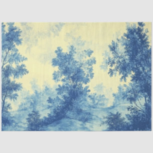 Decoupage French Landscape Blue White Palette Tissue Paper
