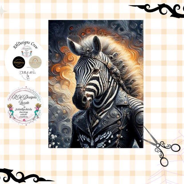 Decoupage Glowing Zebra Guardian Art Tissue Paper (Creator Uploaded)