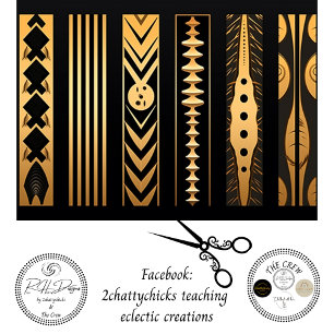 Decoupage Gold Black Ornamental Patterns Inlay Tissue Paper