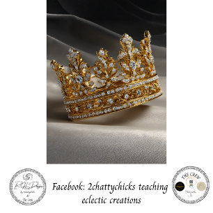 Decoupage Gold Diamond Royal Crown Artwork Tissue Paper