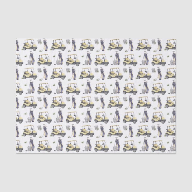 Decoupage Golf Birthday Party Tissue Paper (Front)