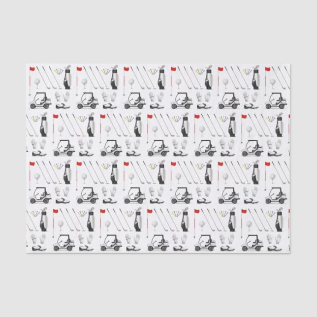 Decoupage Golf Golfer Golfing Birthday Party Tissue Paper (Front)