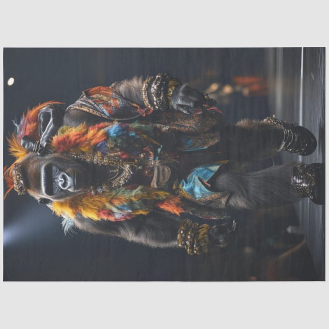 Decoupage Gorilla Fashion Runway Bold Colours Tissue Paper (Front)