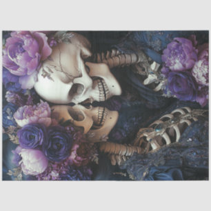 Decoupage Gothic Elegance Skeleton Couple Lilac  Tissue Paper