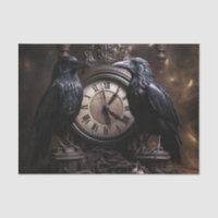 Decoupage Gothic Ravens with Clock
