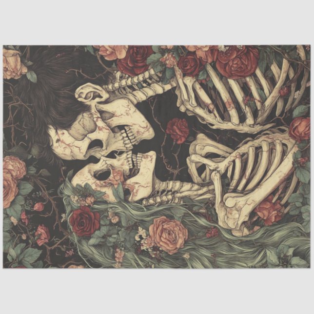 Decoupage Gothic Skeleton Vow Renewal  Tissue Paper (Front)