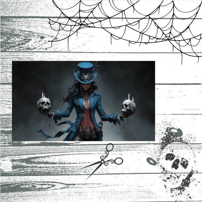 Decoupage Gothic Woman Blue Candlebearer Tissue Paper (Creator Uploaded)