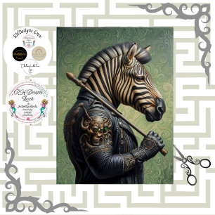 Decoupage Gothic Zebra Warrior Tissue Paper