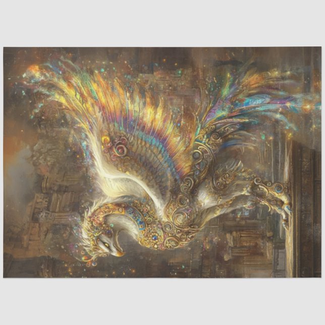 Decoupage Griffon Majestic Bird  Tissue Paper (Front)