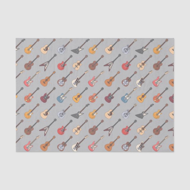 Decoupage Guitar Birthday Party Tissue Paper (Front)