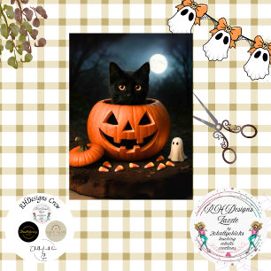 Decoupage Halloween Jack-0-Latern Moonlit Forest Tissue Paper