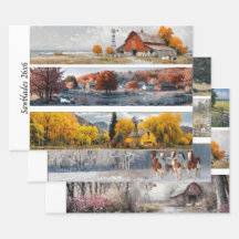 Decoupage Handsaw Designs Red Barn, Yellow Barn,