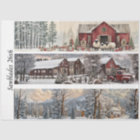Decoupage Handsaw Papers Red Barn, Church, Truck