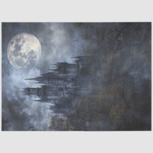 Decoupage Haunting Gothic Castle Moonlit Sky  Tissue Paper