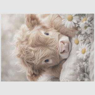 Decoupage Highland Calf Sunflowers  Tissue Paper