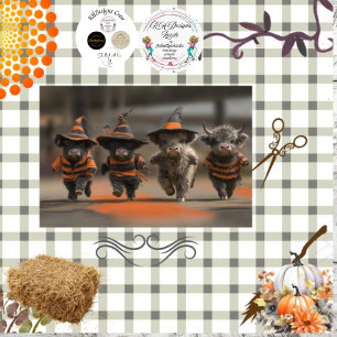 Decoupage Highland Calves Celebrate Halloween Tissue Paper