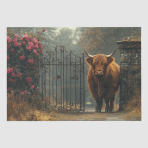 Decoupage Highland Cow Black Gate Forest Tissue Paper