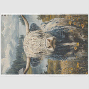 Decoupage Highland Cow Countryside Tissue Paper