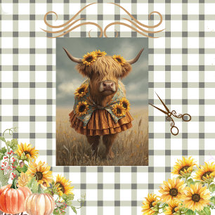 Decoupage Highland Sunflower Sass Art  Tissue Paper