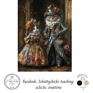 Decoupage Historical Elaborate Dressed Cats Tissue Paper