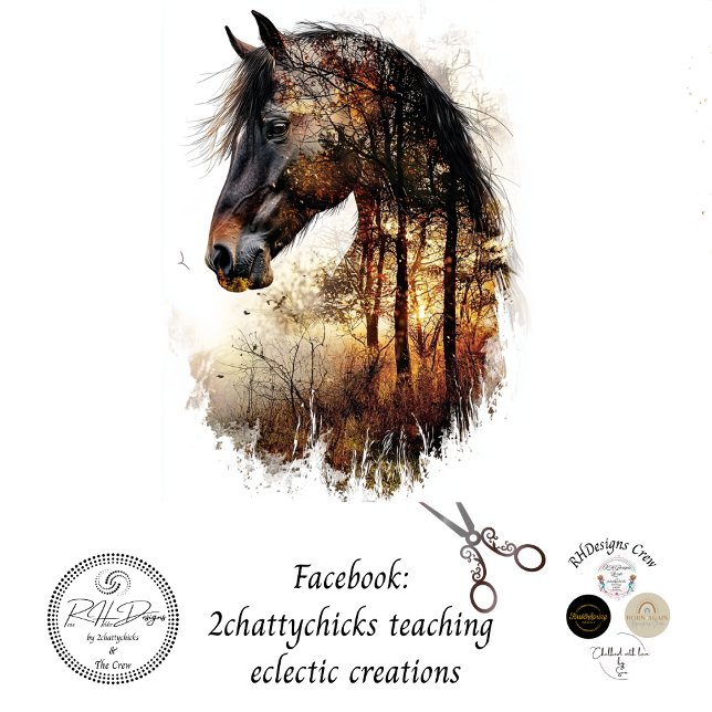 Decoupage Horse Harmony Nature Double Exposure Tissue Paper (Creator Uploaded)