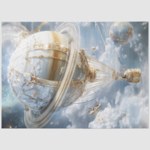 Decoupage Hot Air Balloon Looks Like Saturn  Tissue Paper