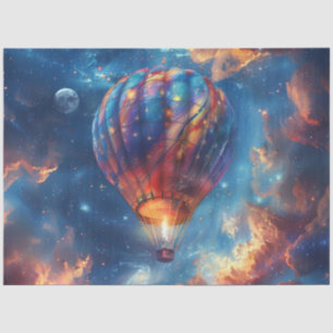 Decoupage Hot Air Balloon Nebulae Galaxies  Tissue Paper