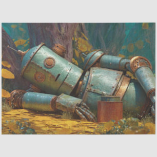 Decoupage Humanoid Robotic Steampunk  Tissue Paper