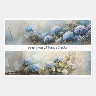 Decoupage Hydrangea Flowers Drawer Fronts 29x8  Wrapping Paper Sheet