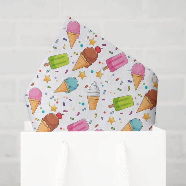 Decoupage Ice Cream Birthday Party Tissue Paper (Gift Bag)