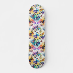 Decoupage Inspired Butterfly Collage Skateboard
