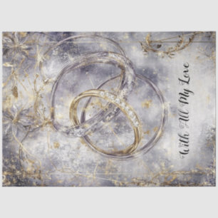 Decoupage Intertwined Rings Save the Date Tissue Paper