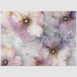 Decoupage Intricate Floral Pattern Pink Purple Tissue Paper