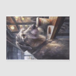 Decoupage Irish Wolfhound in Cafe Tissue Paper