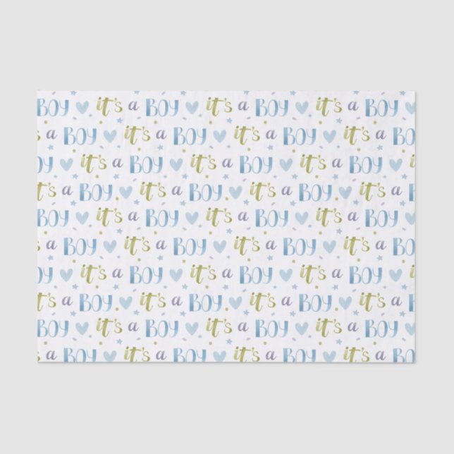 Decoupage It's a Boy Baby Shower Tissue Paper (Front)