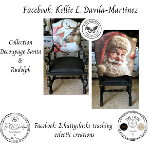 Decoupage Jolly Santa Close-up Festive Christmas Tissue Paper