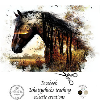 Decoupage Landscape Double Exposure Horse & Forest Tissue Paper