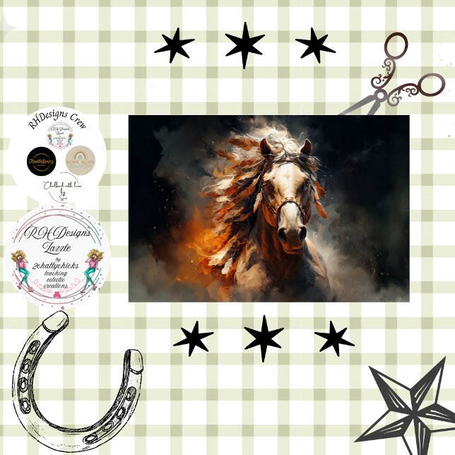 Decoupage Landscape White Stallion Mystical Scene Tissue Paper (Creator Uploaded)