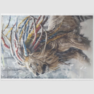 Decoupage Lion Dreadlocks Hair Tissue Paper