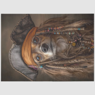 Decoupage Longhaired Dachshund Pirate Tissue Paper