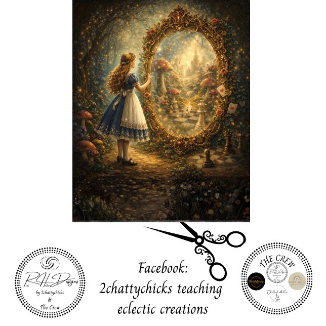 Decoupage Looking Glass Wonderland Storybook  Tissue Paper (Creator Uploaded)