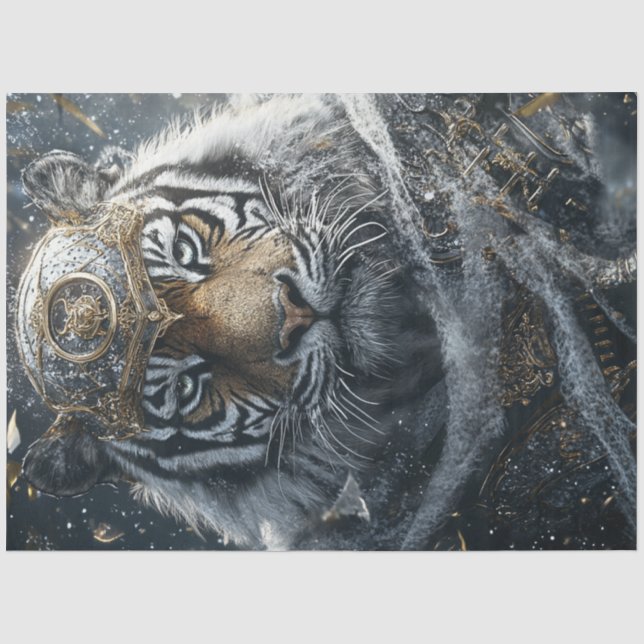 Decoupage Magnificent Lion Luxar Guardian Tissue Paper (Front)
