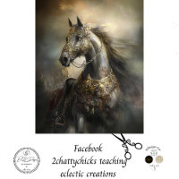 Decoupage Majestic Black Horse Golden Armour Crest