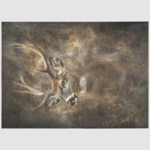 Decoupage Majestic Deer  9 Point Earthy Backgroud Tissue Paper